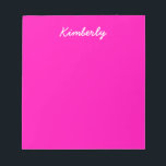 Bloc-note Neon rose Personnaliser couleur solide<br><div class="desc">Ce produit est présenté dans Neon Pink,  une couleur rose vif et très vive. Customisez facilement ce produit avec votre propre texte,  image ou photo.</div>