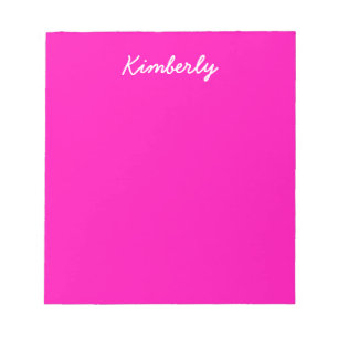 Bloc-note Neon rose Personnaliser couleur solide