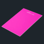 Bloc-note Neon rose Personnaliser couleur solide<br><div class="desc">Ce produit est présenté dans Neon Pink,  une couleur rose vif et très vive. Customisez facilement ce produit avec votre propre texte,  image ou photo.</div>