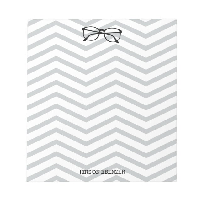 Bloc-note Nerdy Eyeglass Lecture Chevron Masculine (Devant)