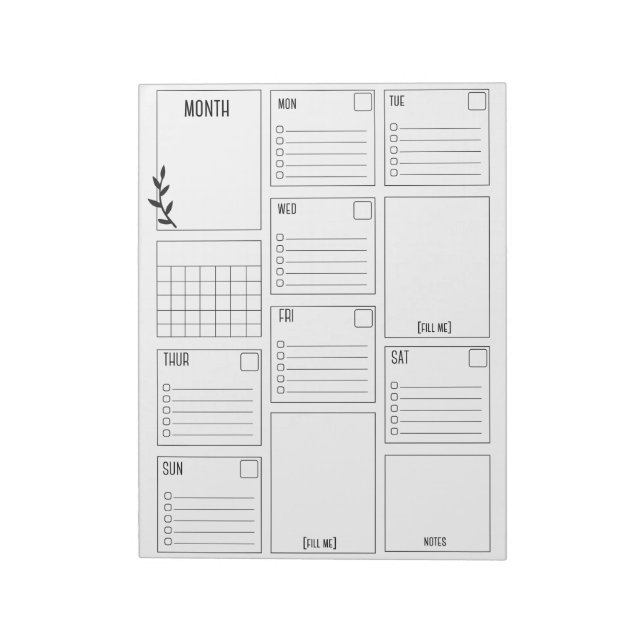 Bloc-note Nettoyer et minimiser chaque jour pour faire un pl (Tourné)