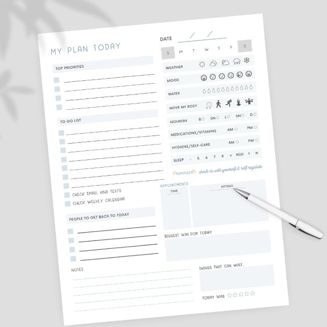 Bloc-note Neurodivergent DHD du planificateur quotidien (adhd planner, focus planner, planner, neurodivergent planner, self care planner, daily planner)