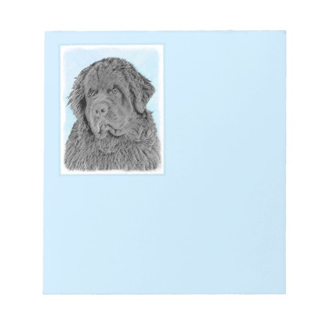Bloc-note Newfoundland Painting - Cute Original Dog Art (Devant)