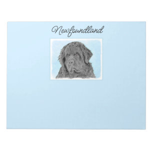 Bloc-note Newfoundland Painting - Cute Original Dog Art Note