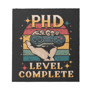 Bloc-note Niveau de doctorat Diplôme complet de doctorat Jeu