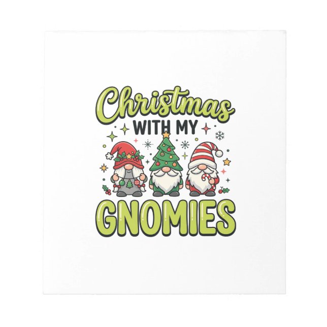 Bloc-note Noël avec mes gnomes conception de gnome (Devant)