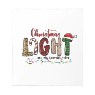 Bloc-note Noël Cadeau Noël Lumière sont ma couleur préférée