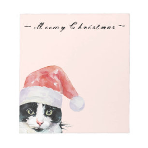 Bloc-note Noël Chat voeux Meowy Noël Blush