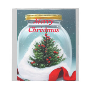 Bloc-note Noël dans un bocal ! mignon petit arbre de Noël