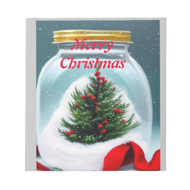 Bloc-note Noël dans un bocal ! mignon petit arbre de Noël (Devant)