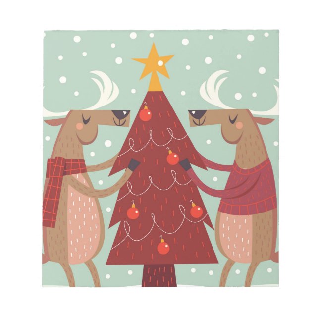 Bloc-note Noël des rennes vintages (Devant)