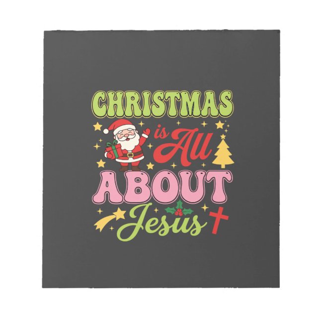 Bloc-note Noël est tout sur Jésus Rétro (Devant)