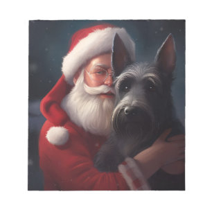 Bloc-note Noël festif écossais du Terrier Santa Claus