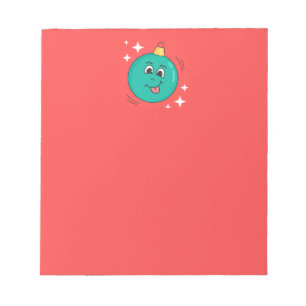 Bloc-note Noël rouge sourire emoji bleu