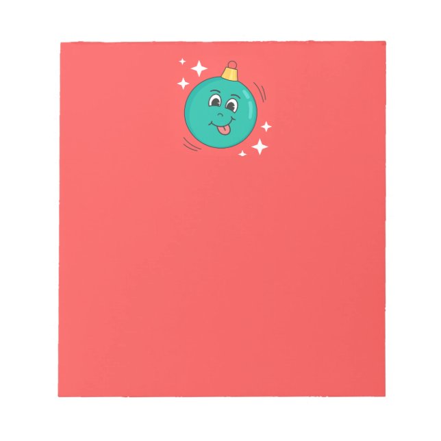 Bloc-note Noël rouge sourire emoji bleu (Devant)