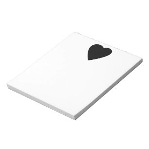 Bloc-note Noir et Blanc Love Heart Design.
