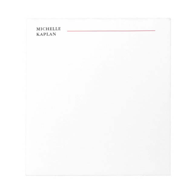 Bloc-note Noir et blanc Moderne Professionnel Exclusif (Devant)