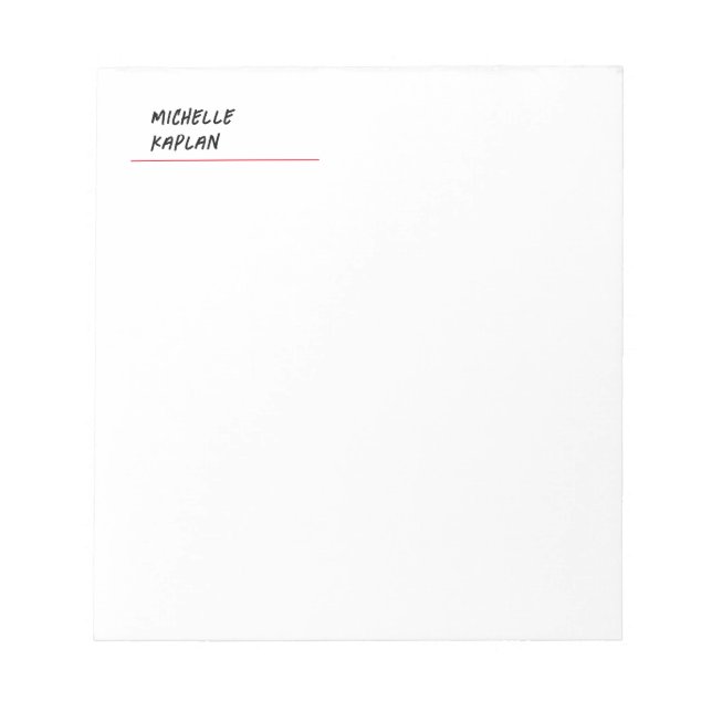Bloc-note Noir et blanc Moderne Professionnel Exclusif (Devant)