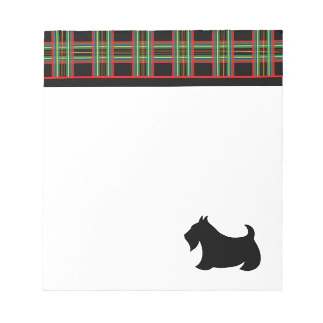 Bloc-note Noir Plaid Scottish Terrier Notepad (Devant)