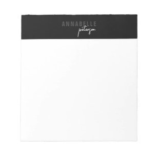 Bloc-note Noir professionnel moderne minimaliste simple