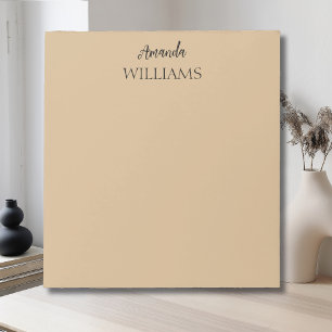 Bloc-note Noir tendance Elegant Prénom   Tan Brown