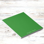 Bloc-note Nom blanc vert de forêt<br><div class="desc">Couleur arrière - plan vert forêt. Personnalisez et ajoutez votre nom. Texte blanc.</div>