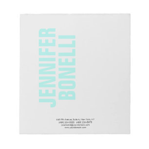 Bloc-note Nom bleu moderne minimaliste professionnel