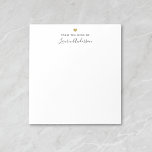 Bloc-note Nom de calligraphie du coeur doré moderne<br><div class="desc">Bloc-notes conçu sur mesure et doté d'un design de coeur doré moderne et simple,  avec votre nom calligraphique personnalisé.</div>