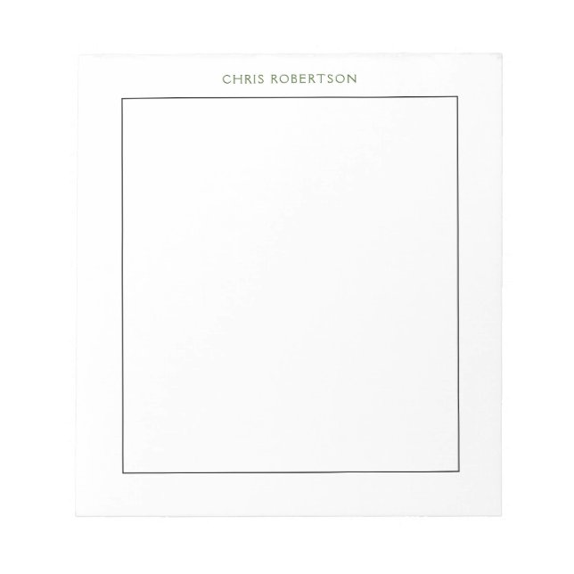 Bloc-note Nom de calligraphie noir blanc personnalisé (Devant)