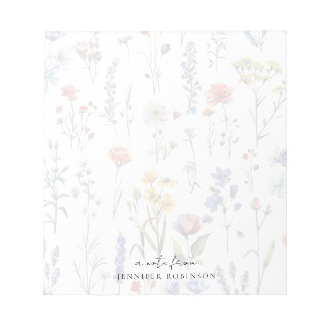 Bloc-note Nom de fleurs sauvages printanières estivales déli (Devant)