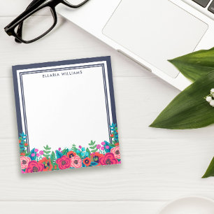 Bloc-note Nom de l'arrangement floral de Boho vibrant