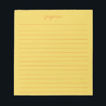 Bloc-note Nom de lettre main minimaliste Jaune et orange<br><div class="desc">Nom de lettre main minimaliste Bloc-notes jaune et orange</div>