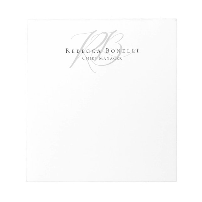 Bloc-note Nom de profil exclusif et unique avec monogramme (Devant)