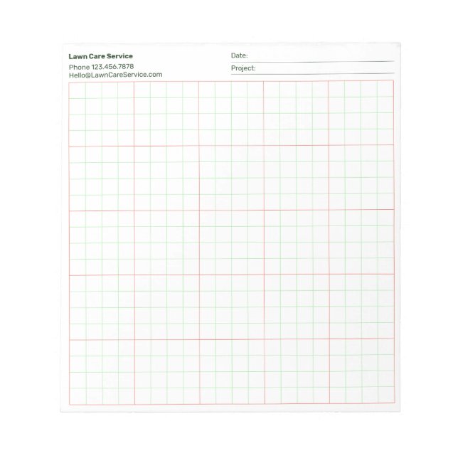 Bloc-note Nom de projet d'entreprise simple Graphe en grille (Devant)
