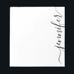 Bloc-note Nom de script tendance, noir blanc personnalisé<br><div class="desc">Personnalisez-le pour vous-même ou en cadeau ! Ajoutez votre nom à l'aide du formulaire de modèle facile. Sélectionnez "customiser plus loin" pour déplacer la position du nom si nécessaire ou pour modifier les couleurs. Assurez-vous d'écrire votre nom dans les cases du rectangle du champ nom pour conserver l'espace de sélection...</div>