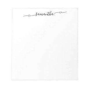 Bloc-note Nom de signature Heart Swash