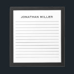 Bloc-note Nom de typographie noir simple lié<br><div class="desc">Un bloc-notes professionnel avec un design minimaliste dans une palette de couleurs noir et blanc. Initiale monogramme personnalisée et nom sur un simple arrière - plan blanc, encadré par une bordure noire. Personnalisez-vous en utilisant les champs fournis ou utilisez le bouton "message" pour contacter le concepteur pour obtenir de l'aide....</div>