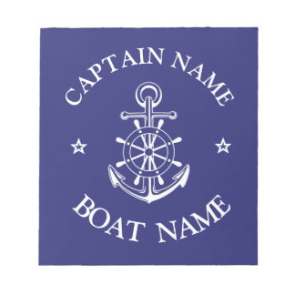 Bloc-note Nom du capitaine de bateau sur mesure marine marin