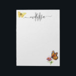 Bloc-note Nom du monogramme de l'aquarelle papillon<br><div class="desc">Cette conception peut être personnalisée dans la zone fournie en modifiant la photo et/ou le texte. Vous pouvez également le customiser en cliquant sur Personnaliser ce Modèle, puis en choisissant l'option cliquer pour customiser et supprimer ou modifier la couleur de l'arrière - plan, ajouter du texte, modifier la couleur ou...</div>