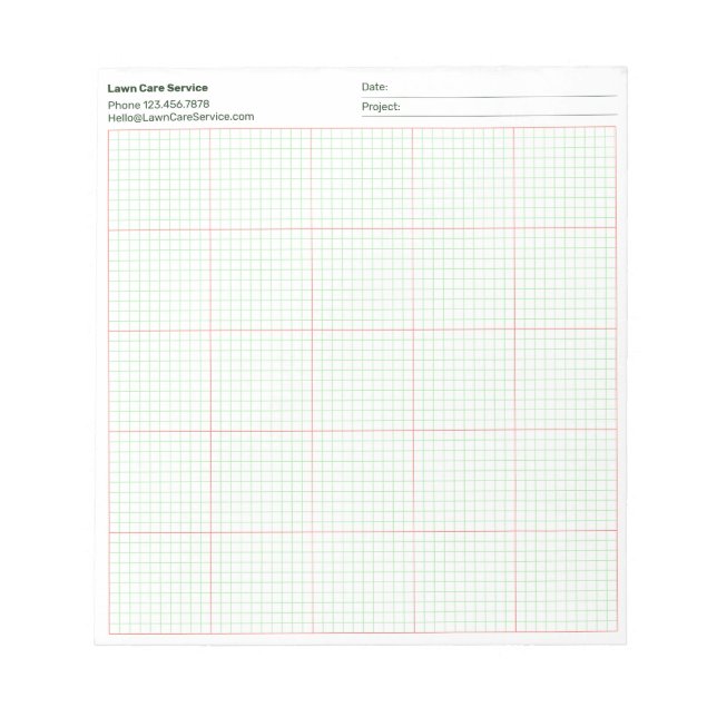 Bloc-note Nom du projet d'entreprise 10x10 Quadrillé (Devant)