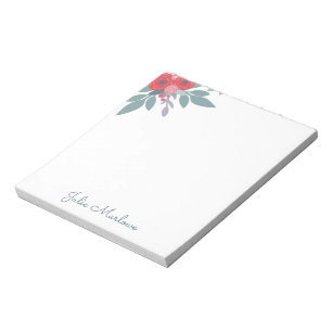 Bloc-note Nom du script Edge floral