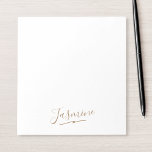Bloc-note Nom du script féminin Black Gold moderne<br><div class="desc">Bloc-notes Black Gold Feminine Script Name moderne. Personnalisez facilement ce bloc-notes moderne et élégant avec votre nom personnalisé.</div>