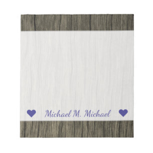 Bloc-note Nom fait sur commande + Motif en bois de regard de