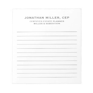 Bloc-note Nom linéaire simple Titre Entreprise Entreprise En