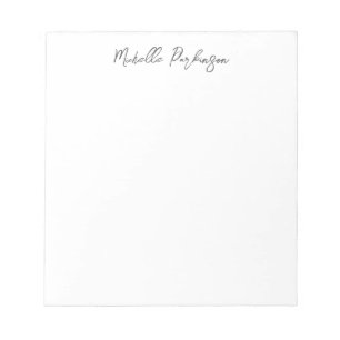 Bloc-note Nom minimaliste moderne calligraphie personnalisée