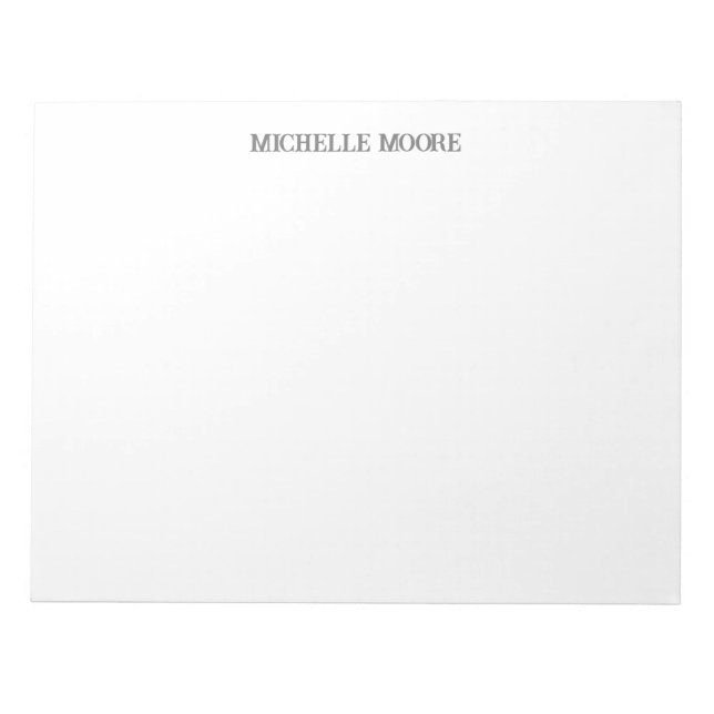 Bloc-note Nom minimaliste moderne clair (Devant)