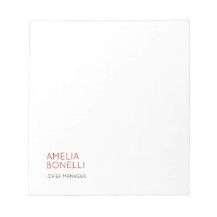 Bloc-note Nom Minimaliste Moderne Professionnel Simple Forme