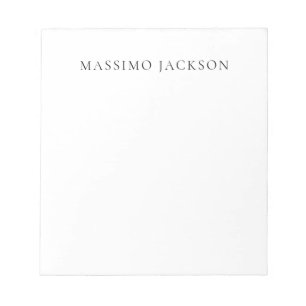 Bloc-note Nom Minimaliste Moderne Simple Uni Noir Blanc
