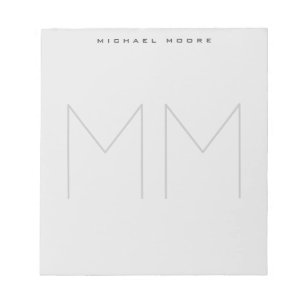 Bloc-note Nom Monogramme Gras Minimaliste Moderne