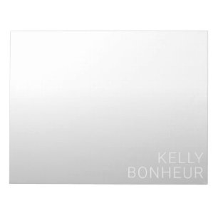 Bloc-note Nom personnalisable moderne Dégradé gris